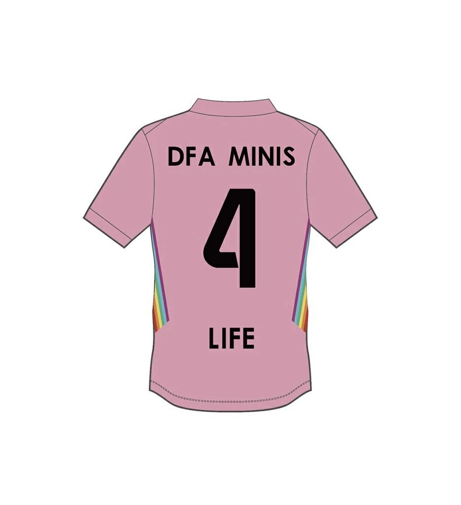 儿童  罗纹翻领足球球衣-粉色